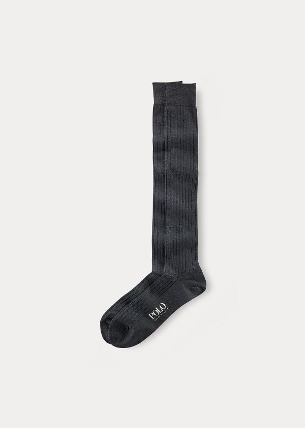 Men's Polo Ralph Lauren Solid Rib Over the Calf Socks | 125987DKO